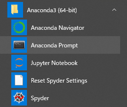 anaconda prompt commands